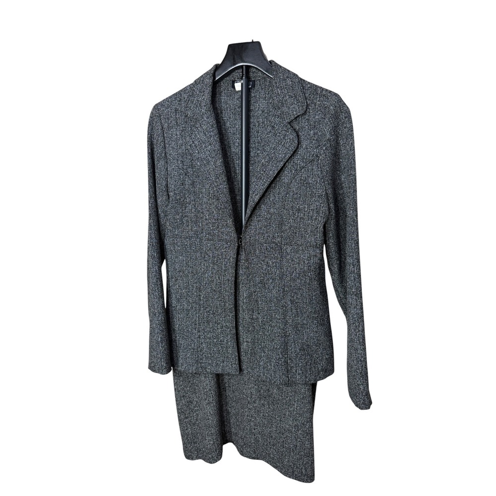 Modern Essentials Juniors Gray Marl Skirt Suit Set Blazer Medium Skirt Size 11